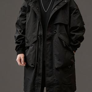 TEMU 2026 봄/가을 남성용 작업복 미드 기장 트렌치 코트, 남성용 트렌디한 자켓, 마운틴 시리즈 아웃도어 경량 트렌치 코트 자켓