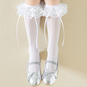 TEMU 어린이 공주 소녀용 봄/여름 얇은 레이스 중목 양말 1켤레/2켤레