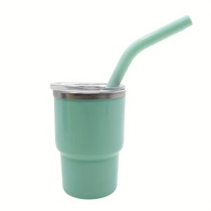 TEMU 외부 플라스틱과 내부 스틸이 있는 3oz 자동차 컵 1팩, 내부 304 스테인리스 스틸 스트레치 라이너, 외부 플라스틱 PP, 뚜껑 PS, 스테인리스 스틸 접합 실리콘 슬리브 빨대 미니 컵