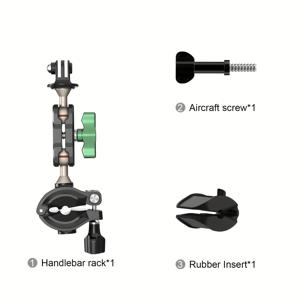 TEMU GoPro Hero10/9/8/7/6/5/4 액션 카메라용 360° 바이크 카메라 스탠드 핸들바 장착 브라켓 알루미늄 합금 브라켓 액세서리