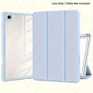 TEMU 2020년, 2022년 및 2024년형 Samsung Galaxy Tab S6 Lite 10.4인치 모델 (SM-P610, SM-P615, SM-P620) 커버 (S 펜 홀더, 투명 PC 후면, 충격 방지 삼단 스탠드, 자동 잠금/깨우기 기능 포함)
