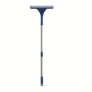TEMU 1개, 2-in-1 스크레이퍼 (스크래핑 및 청소용), 양면 텔레스코픽 창문 및 바닥 청소 스퀴지 브러시, 창문 스퀴지, 물 스크레이퍼, 자동차 앞유리 와이퍼, 가정용 스크레이핑 도구, 청소 용품, 청소 도구