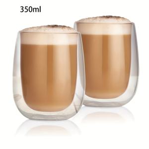 TEMU 2-4개 세트 - 250ml-350ml - 이중벽 유리컵 - 여름용 이중벽 아이스크림컵 - 아메리칸 커피컵 - 맥주 - 핫드링크 - 콜드드링크컵 - 투명 유리컵 - 보온 및 방열 - 음료용 유리컵