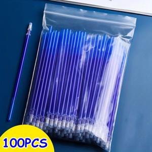 TEMU 100개/세트 0.5mm 젤 펜 지울 수 있는 펜 리필 세트 블루 및 블랙 잉크 구두 헤드 세척 가능한 손잡이 필기용품