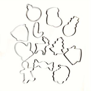 TEMU 12개 크리스마스 쿠키 몰드 세트 스테인리스 스틸 쿠키 커터, 짜장빵 인형, 사탕, 크리스마스 하우스, 엘크