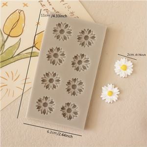 TEMU 실리콘 데이지 꽃 몰드, 8구 다이캐킹 도구, DIY 점토 공예용 몰드, 실리콘 몰드
