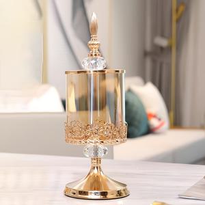 TEMU 새로운 라이트 럭셔리 유리 캔디병 뚜껑 포함, 유럽/미국 스타일 레이스 테두리 수납 용기, 거실 커피 테이블용, 장식용 정리함 및 장식품