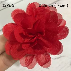 TEMU 2.8인치(7cm) 각기별 치프론 꽃 12개 세트. 패션 헤어 장식, 웨딩 장식, 헤어밴드, 샌들, 모자 프로젝트용으로 디자인되었습니다. 참고: 헤어 클립는 포함되어 있지 않습니다.