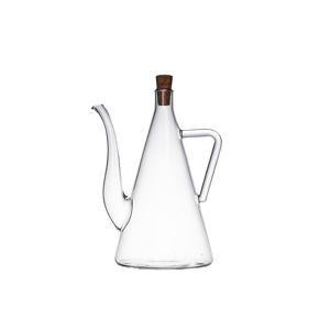 TEMU 17oz / 500ml 투명 내열 유리 올리브오일 디스펜서 병 - 코르크 마개 포함 오일 및 식초병 오일 크루엣 - 주방 및 바베큐용 올리브오일 및 와인병, 1개입