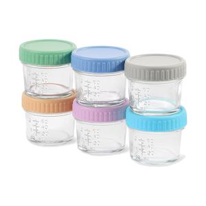 TEMU 6/12개입, 4Oz 유리 식품 보관 용기, 뚜껑 포함 유리 병, 소형 식품 병, 스낵 용기, 전자레인지, 식기세척기 및 냉동고 사용 가능