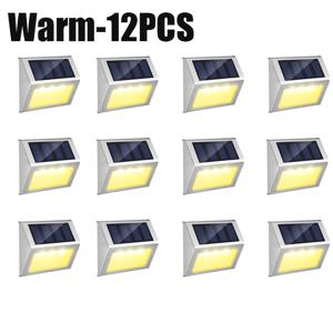 TEMU 1/12 팩 태양광 LED 데크 조명 (3 LED 태양광 실외 계단 조명 포함), IPX-4, 스테인리스 스틸 울타리 조명 (정원, 뒤뜰, 파티오, 계단, 발판, 벽, 난간, 기둥, 보도용) (화이트 및 웜)