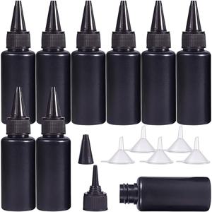 TEMU 1세트 30개 30ml 블랙 플라스틱 스퀴즈 디스펜싱 병 글루 병 (캡 포함) 5개 깔때기 포함 레진 공예, 글루 액체, 주얼리 제작, 디스플레이 및 포장용품
