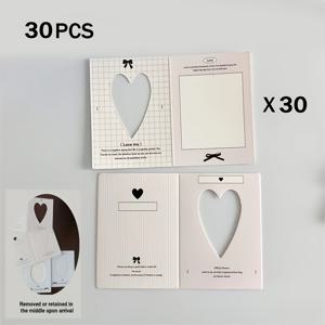 TEMU 30개 미니 속이 빈 접이식 인사 카드, 메시지 카드, 커플 엽서, 장식용 접이식 메시지 카드, 선물 장식 카드, 접이식 인사 카드, 인사, 엽서 감사 카드, 생일 파티 초대장