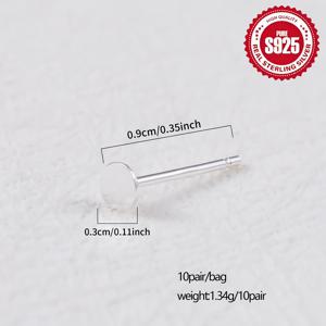 TEMU 20개 순은 S925 플랫 스터드 귀걸이 및 이어 포스트 베이스, 접착 비즈와 댕글 귀걸이 DIY 주얼리 만들기 키트