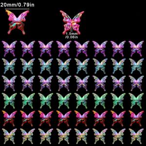 TEMU 100개 아크릴 AB 컬러 나비 구슬, 루즈 스페이서 비즈, 다양한 색상의 나비 비즈, DIY 주얼리 제작용, 팔찌, 목걸이, 키체인, 귀걸이 및 의류 액세서리용 장식 비즈