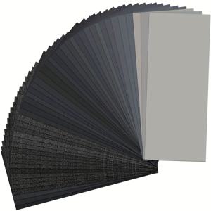 TEMU 42-팩 습식 및 건식 사포 세트, 120~3000 그릿, 9x3.6인치, 자동차 샌딩, 목재 가구 처리, 목각에 적합