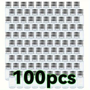 TEMU 100팩 누수 방지 스크류 캡이 있는 투명 플라스틱 바이알 - 재사용 가능한 PVC 프리 오일, 잉크 및 아트 공예 보관 용기, 매끄러운 가장자리, 손세척 전용