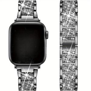 TEMU 1개 애플워치 여성용 38mm 40mm 41mm 42mm 44mm 45mm 49mm 인조 스크래치 방지 반짝이 시계 밴드, 조절 쉬운 장식 팔찌 시계 밴드, iWatch 시리즈 Ultra SE 6 5 4 3 2 1 호환