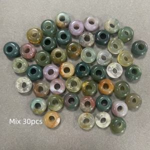 TEMU 천연석 인도 4 X 10mm 큰 구멍 스톤 비즈 주얼리 추가 비즈 공예 귀걸이, S 주얼리 추가 선물