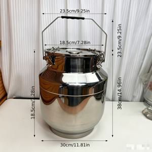 TEMU 밀폐 통, 보관 및 운반 통, 와인 통, 우유 통, 차통, 밀통, 기름통, 방습, 운반 및 보관 용기, -등급 스테인리스 스틸 밀폐 보관 통 (곡물 및 기름용)
