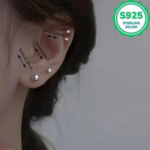TEMU 저자극성 볼 스터드 귀걸이 2개 세트, 남녀공용 일상 귀구멍 관리용 필수품, 심플하고 클래식한 디자인, 캐주얼 의상에 어울리는 활용도 높은 작고 정교한 스타일