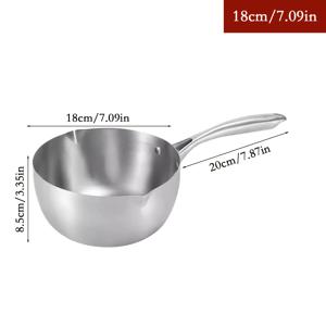 TEMU 1 스테인리스 스틸 냄비, 사이즈 18Cm 밀크 팬, 가스레인지 및 인덕션 조리기 호환 수프 냄비, 스테인리스 스틸 손잡이, 붓는 주머니 포함 - 면 요리, 우유 가열, 수프 만들기, 찌개 요리 등에 적합