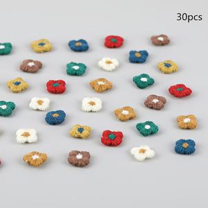TEMU 30개입 미니 1cm 귀여운 한국식 자수 꽃 패치, 사랑스러운 작은 꽃, 의류, 신발, 양말, 상자 장식용 소품, 여성용 헤어클립 및 헤어 액세서리 제작 재료, 캔디 컬러 작은 꽃, 홈 데코 용품