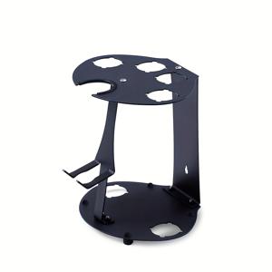 TEMU 다이슨 에어랩 고데기 액세서리 정리함 - 가정 및 욕실용 금속 수납 랙, 벽걸이 또는 탁상용 스탠드, 오렌지 액센트가 있는 세련된 블랙 디자인, 헤어드라이어 및 수납칸 포함, 욕실 정리함 및 수납함|스타일러