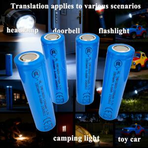 TEMU 4구 18650 충전식 리튬 이온 배터리, 3.7V 대용량 배터리, 메탈 쉘, 플랫 헤드, 내구성, LED 손전등, 헤드라이트, 드론, 전자 장비, 전동 공구 등에 적합, 클리퍼, 손전등, 초인종 등에 적합
