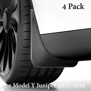 TEMU TESLA 모델 Y Juniper 2025 머드 플랩 4개 [페인트 보호, 드릴링 불필요] 전천후 머드 가드 바디 키트 (모델 Y Juniper 2025-2026용), 블랙 (4개 세트)