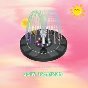 TEMU AISITIN 컬러풀 LED 태양광 분수, 배터리 탑재 태양광 분수, 야외용 분수, 정원, 연못, 수영장, 야외 및 뒷마당용 태양광 식수 펌프