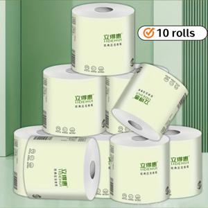 TEMU 10롤, 초두께 코어 롤페이퍼, 가정용 욕실 롤페이퍼, 호텔 및 게스트하우스 롤 화장지