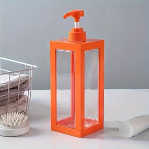 TEMU 1 - 1000ml 정사각형 펌프 디스펜서 병, 샴푸, 바디워시, 로션에 적합, 필수 욕실용품
