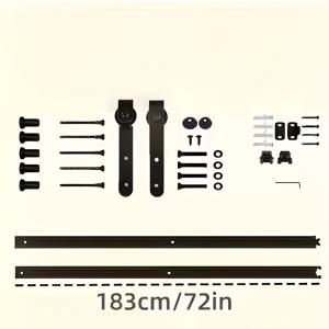 TEMU 블랙 메탈 헛간문 하드웨어 키트, 산업용 탄소강 슬라이드 레일 디자인, 헤비듀티, 부드럽고 내구성 강화, 홈 옷장 트랙, 목재문 시스템, 헛간문 걸이 장치, 도어 설치 및 실내문 수정에 적합