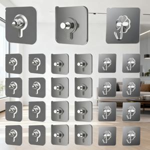 TEMU 사진 프레임 클립, 작은 고리, 나사 27개 세트입니다. 드라이왜벽에 드릴을 댐없이 간편하게 설치할 수 있도록 설계되었습니다. 이 접착식 다용도 고리는 코트, 열쇠, 로브, 수건을 걸기에 완벽합니다.