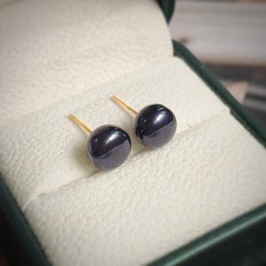 TEMU 여성용 2개입 0.85cm 천연 담수 S999 순은 귀걸이, 18K 금도금, 저자극성