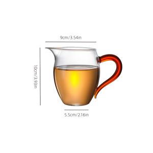 TEMU 1개 빨간 손잡이 유리 페어컵, 페어니스 컵, 차 세트 페어 티컵 티시 티포트 두꺼운 내열 보온 와인 디스펜서, 재사용 가능한 페어컵, 손세척 전용, 다목적 사용