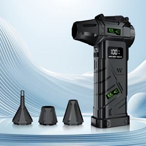 TEMU XZXY EX-01 150000RPM 터보 강력 휴대용 선풍기 블로어 진공 청소기 2 in 1 전동 4단계 고속 강력 바람 200W 고출력 충전식 무선 에어 먼지떨이 흡입 LED 디스플레이 LED 라이트 다중 속도 조절 휴대용 키보드 청소기