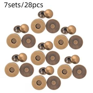 TEMU 7세트/28개 18mm 메탈 더블 리벳 헤드 마그네틱 버클, 가방, 핸드백, 의류에 적합. 이 리벳 마그네틱 버클에는 더블 캡 버클, 가방 마그네틱 버클, 의류 및 가방용 버튼이 포함되어 있으며 강력한 히든 패스너입니다