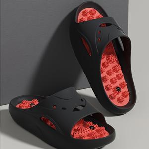 TEMU 남성용 봄/여름 야외 슬리퍼, 가볍고 미끄럼 방지 해변, 사계절용, 실내 두꺼운 밑창 남성용 조용한 슬리퍼