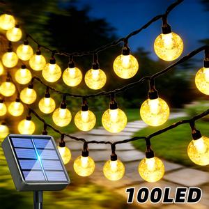 TEMU 태양광 버블볼 스트링 조명, 100/50/20 LED 걸이형 버블 조명, 11가지 조명 모드, 자동 광센서 스위치, 정원 결혼식 파티 파티오 울타리 현관 나무 여름 발렌타인데이 크리스마스 장식용