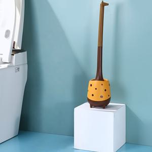 TEMU 귀여운 동물 화장실 브러쉬, 내구성 있는 스크러버와 홀더 포함, 욕실 깊은 청소용, 재미있는 홈 데코