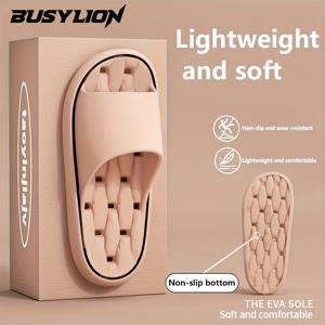 TEMU BUSYLION 여성 캐주얼 아웃도어 신발, 남녀공용 기본 솔리드 색상 슬리퍼, 편안한 오픈토 소프트 밑창 신발, 포근한 속이 빈 실내 욕실 슬리퍼, 가성비 좋은 선물