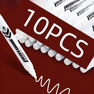 TEMU 10개입 순백색 하이라이터 펜, 마커 펜, 펜, 드로잉 및 페인팅 하이라이터, 데일리 사무용품, 필기 및 교정 용품, 하이라이터 펜, 비수용성 펜
