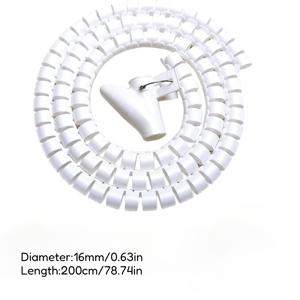 TEMU 200cm 다기능 케이블 슬리브 - 와이어 권선관 - 케이블 클립 포함 - 전선 정리 및 보관 - 16mm*200cm