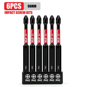 TEMU 6개 90mm S2 산업용 등급 재료 자석 녹 방지 충격 저항 PH2 십자 드라이버 비트 충격 드라이버 세트, 사무실 가구 수리, 공장 장비 유지 보수 및 충격 드릴 및 기타 경우에 적합