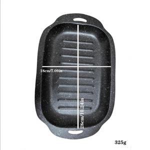 TEMU 입체 패턴의 명반석 베이킹 팬, 연기 및 기름기 발생이 적고, 눌러붙지 않으며, 세척이 용이하고, 열 분포가 균일함. 휴대가 편리한 손잡이가 특징이며, 고기, 생선 그릴링 또는 피크닉용으로 2~3인용으로 적합함