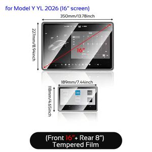 TEMU Tesla Model Y YL 2025-2026 Juniper Launch 16인치 HD 강화 유리 스크린 필름용 16인치 HD 강화 유리 필름 스크린 보호 필름 및 내비게이션 커버, 16인치 HD 강화 유리 필름 추가를 위한 이중 레이어 카드보드 포장