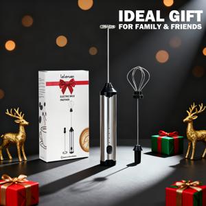 TEMU LALAYUAN 전동 우유 거품기 2-in-1 우유 휘저개 & 계란 비터, USB 핸드헬드 거품기, 3단계 속도 조절, 대용량 배터리, 가정 및 여행용 휴대용, 304 스테인리스 스틸 우유 믹서, 커피, 라떼, 말차, 선물용