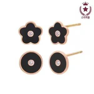 도로시 14k 큐티 블랙 포인트 귀걸이 2type)